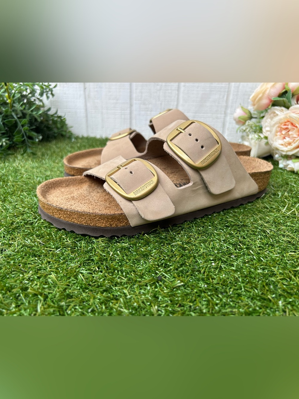 BIRKENSTOCK Arizona big buckle Sandcastle Nubuck 40 US 9-9.5 gently used - Picture 11 of 16